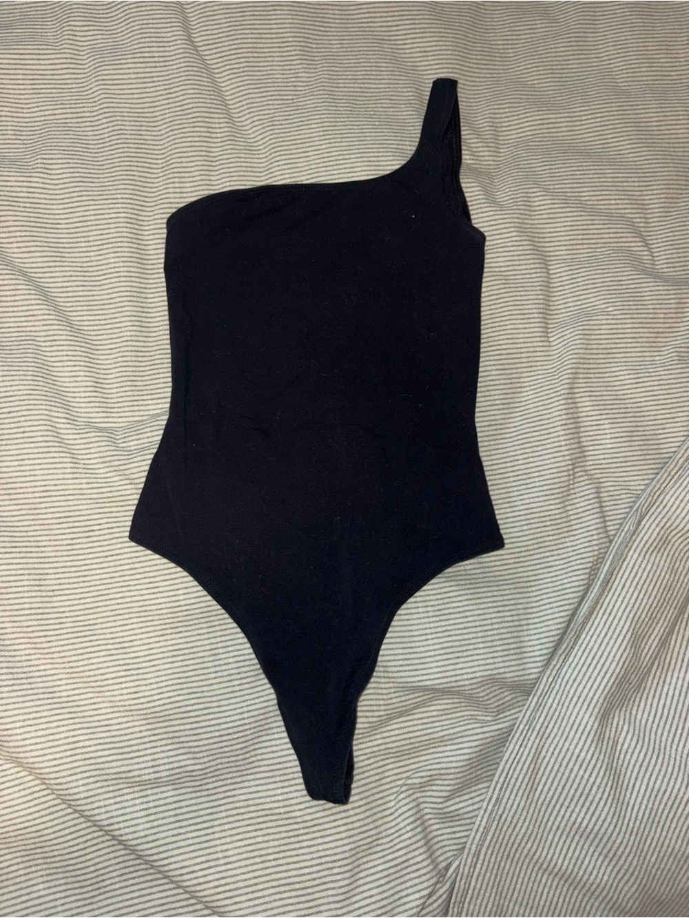 Aritzia Black One-Shoulder Bodysuit